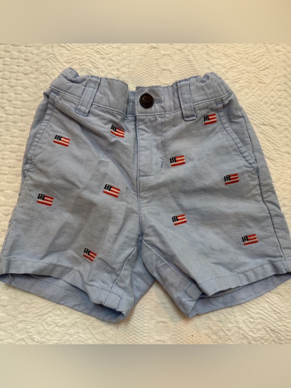 Janie and Jack American Flag Embroidered Patriotic Shorts Toddler Boy 2T